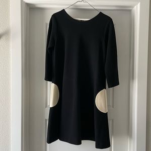 Lisa Perry Black A-line White circle Pockets size 10